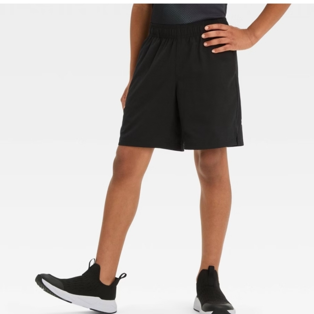 Boys' Light Weight Woven Above The Knee Shorts - All In Motion Black XS